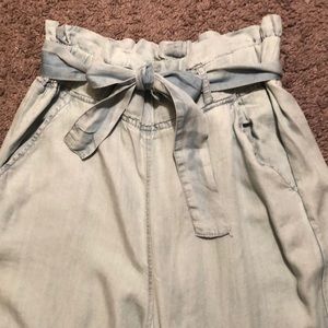 light blue flowy pants